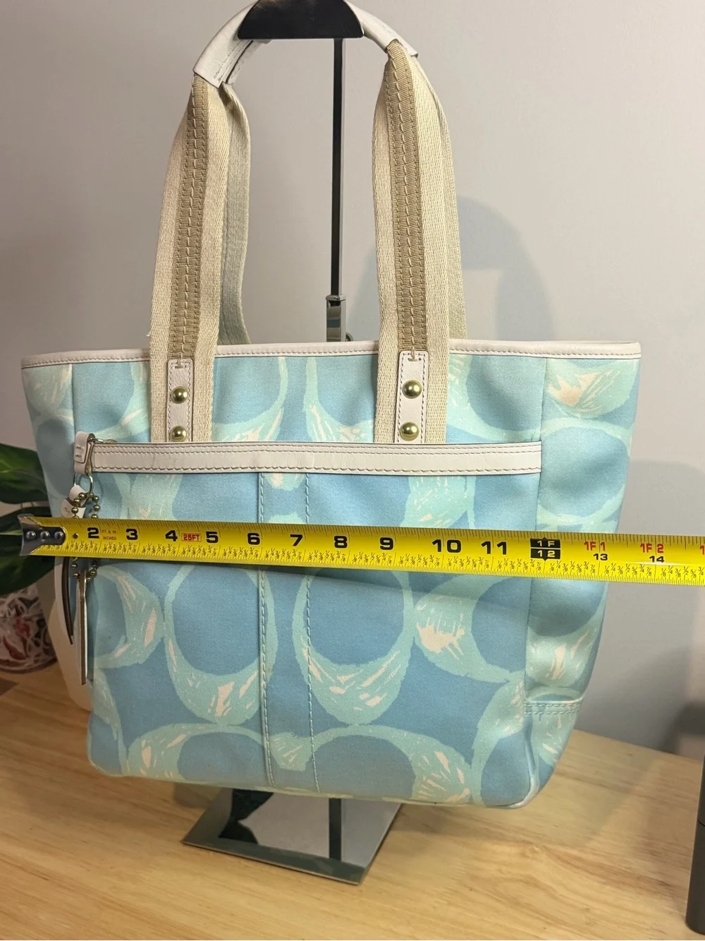 Coach Hampton Scribble Tote Bag in Blue VINTAGE